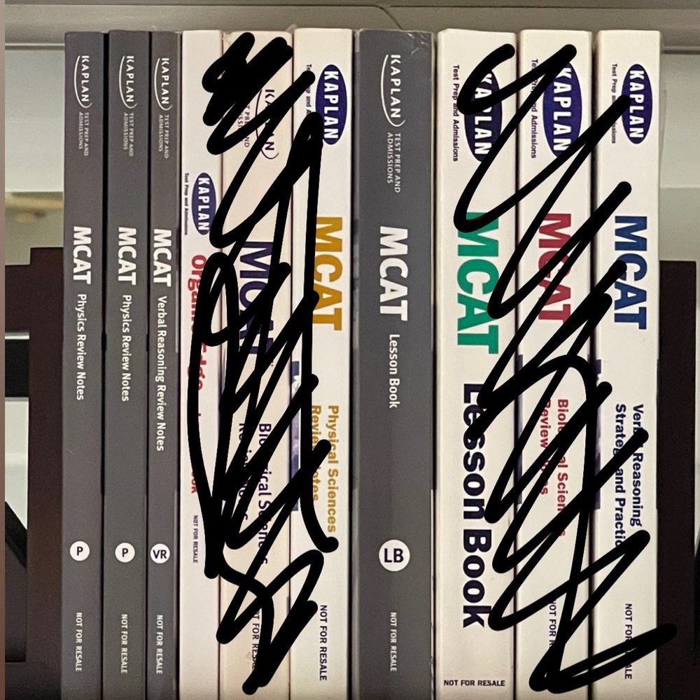 Kaplan MCAT test prep books. Like-new